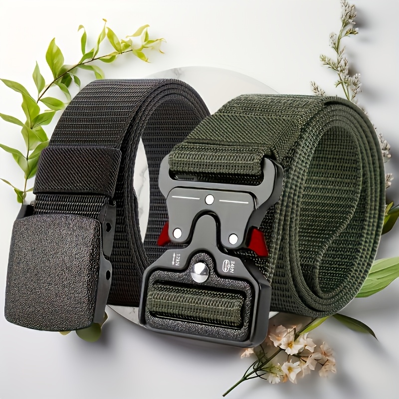 2pcs Tactical Belts with Quick Release Buckles Durable Nylon Stylish & Versatile